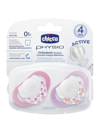 Chicco Emzik Physio Pembe Silikon 4m+ 2'li 8003670815976