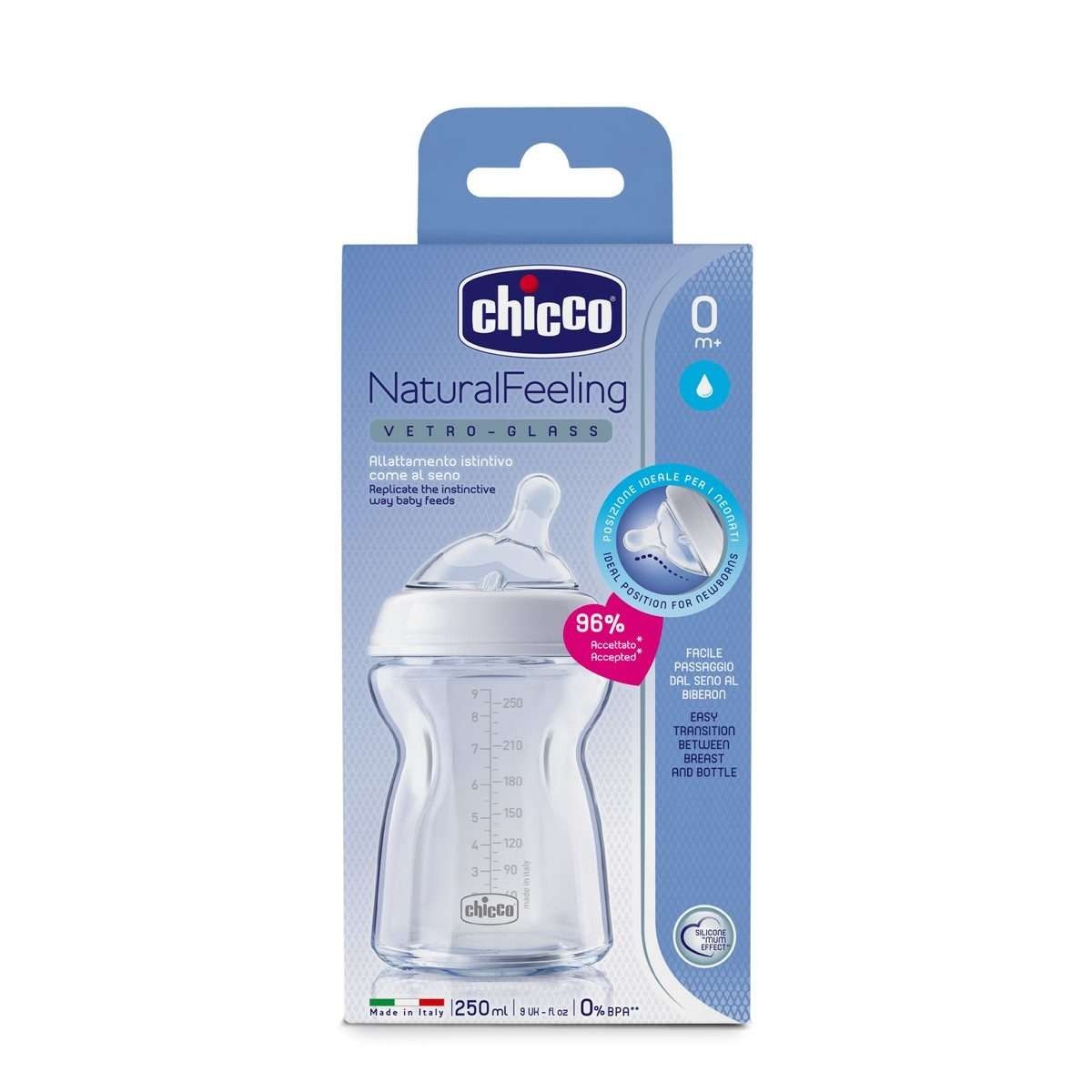 Chicco Natural Feeling Cam Biberon 250 ML 0 Ay+ 8058664074150