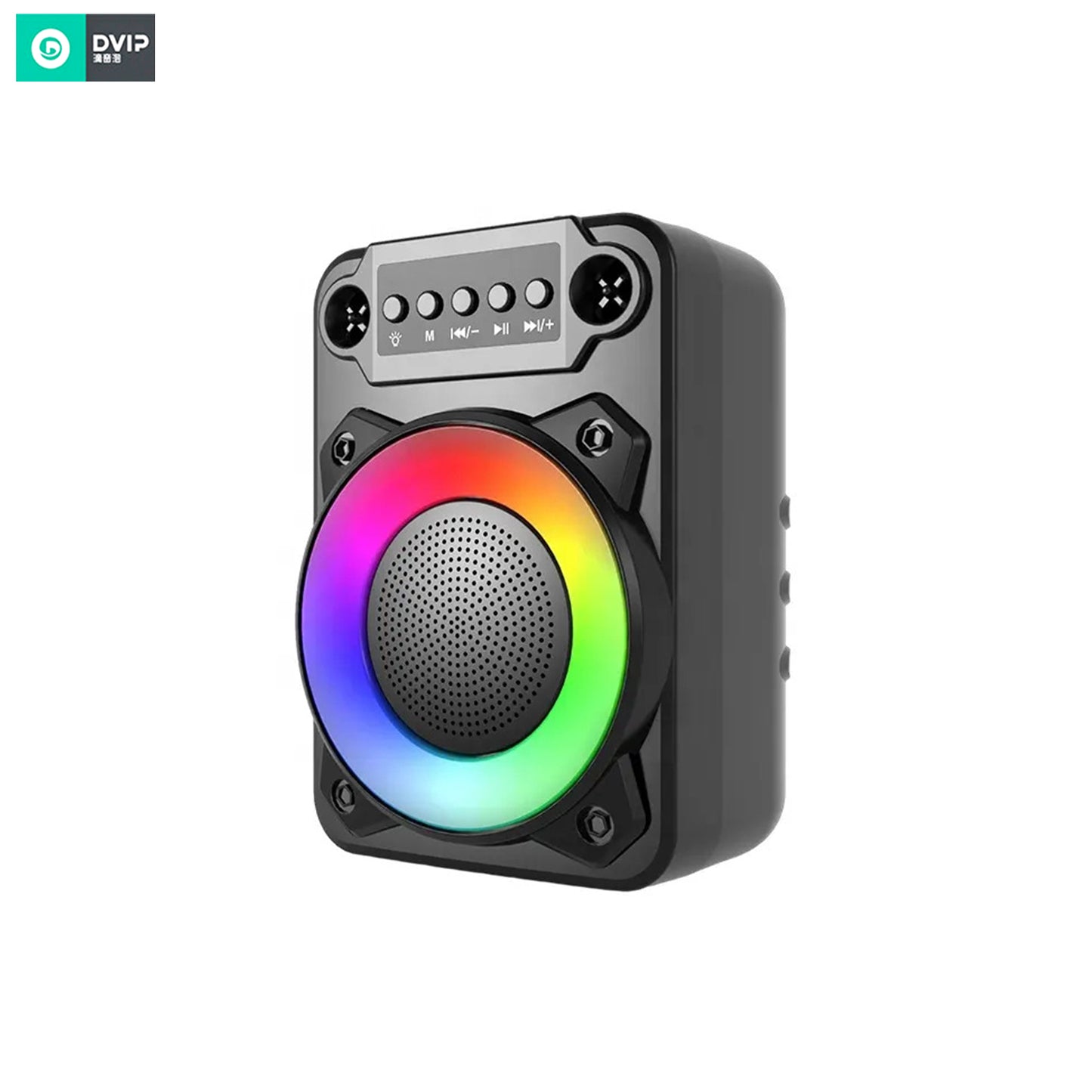 DVIP Q10 Taşınabilir Bluetooth 5.2 Hoparlör FM Radio, USB, TF SD, RGB Light Show Siyah DVIPQ10