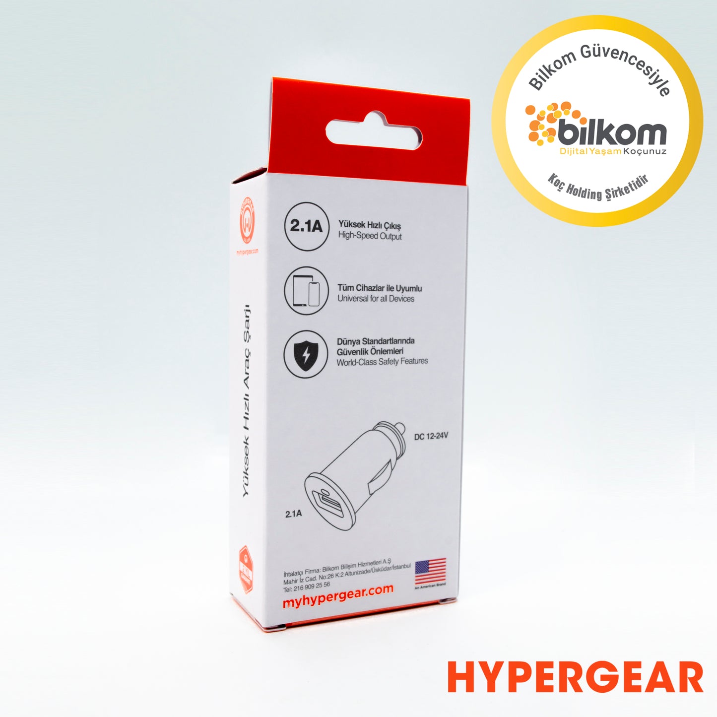 Hypergear 2.1A  2X Hızlı Araç Şarj Aleti Başlığı Beyaz HYPERGEAR2.1B