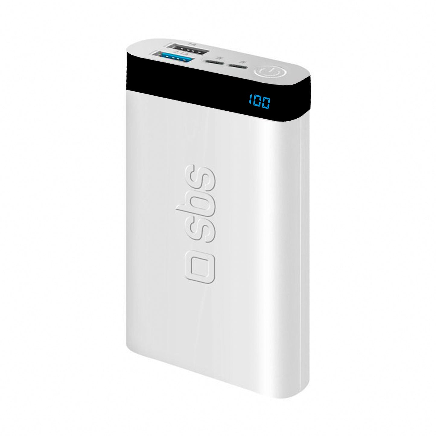 Sbs İntelligent Fast Charge 10.000mAh 2xUsbA + Type-C Çıkışlı Led Göstergeli Powerbank Beyaz SbsTEBB10000POCLCDW