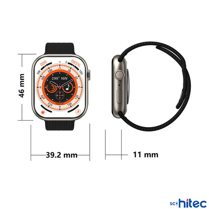 ScHitec 2024 Watch 9 Pro Amoled Ekran Android İos Uyumlu Akıllı Saat Kırmızı ScHitecHK9ProK