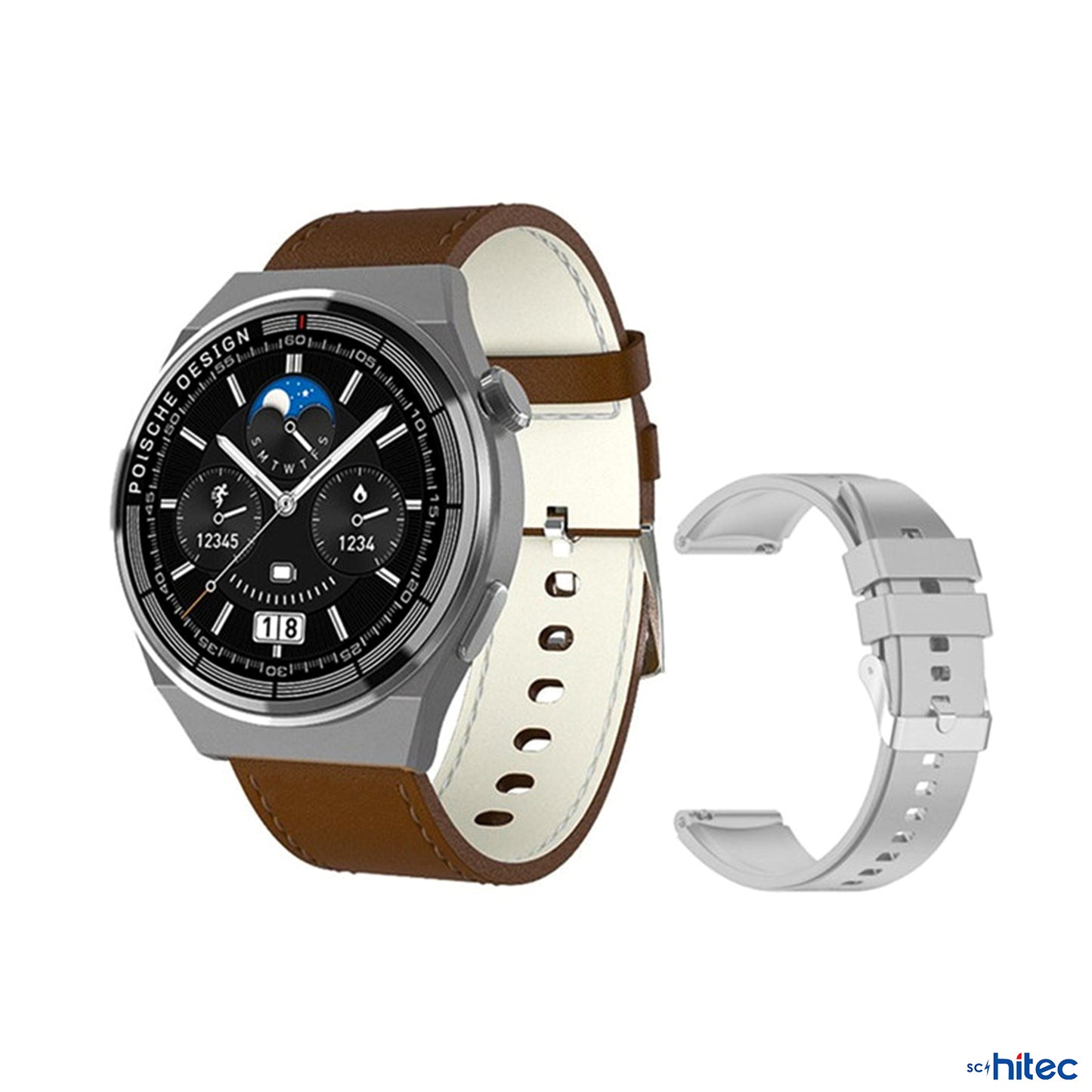 ScHitec 2024 Watch GT3 Max Android İos HarmonyOs Uyumlu Akıllı Saat Gümüş ScHitecGT3MaxG