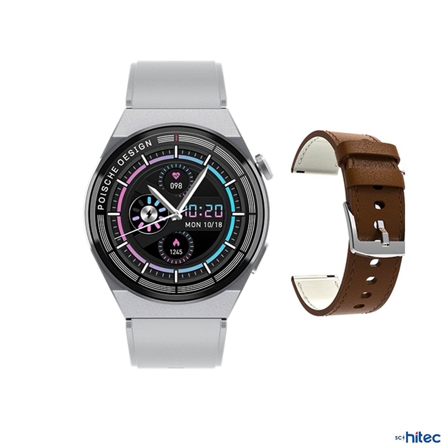 ScHitec 2024 Watch GT3 Max Android İos HarmonyOs Uyumlu Akıllı Saat Gümüş ScHitecGT3MaxG