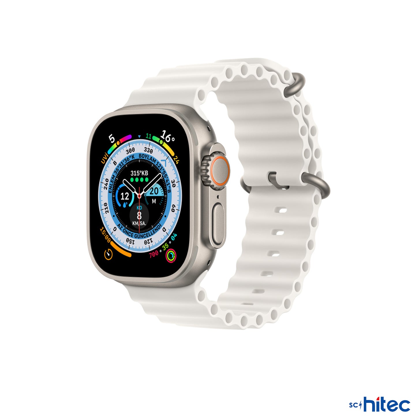 ScHitec 42-49mm Yeni Nesil Apple Uyumlu Akıllı Saat Kordonu Silikon Beyaz ScHitecKordonSilikonB