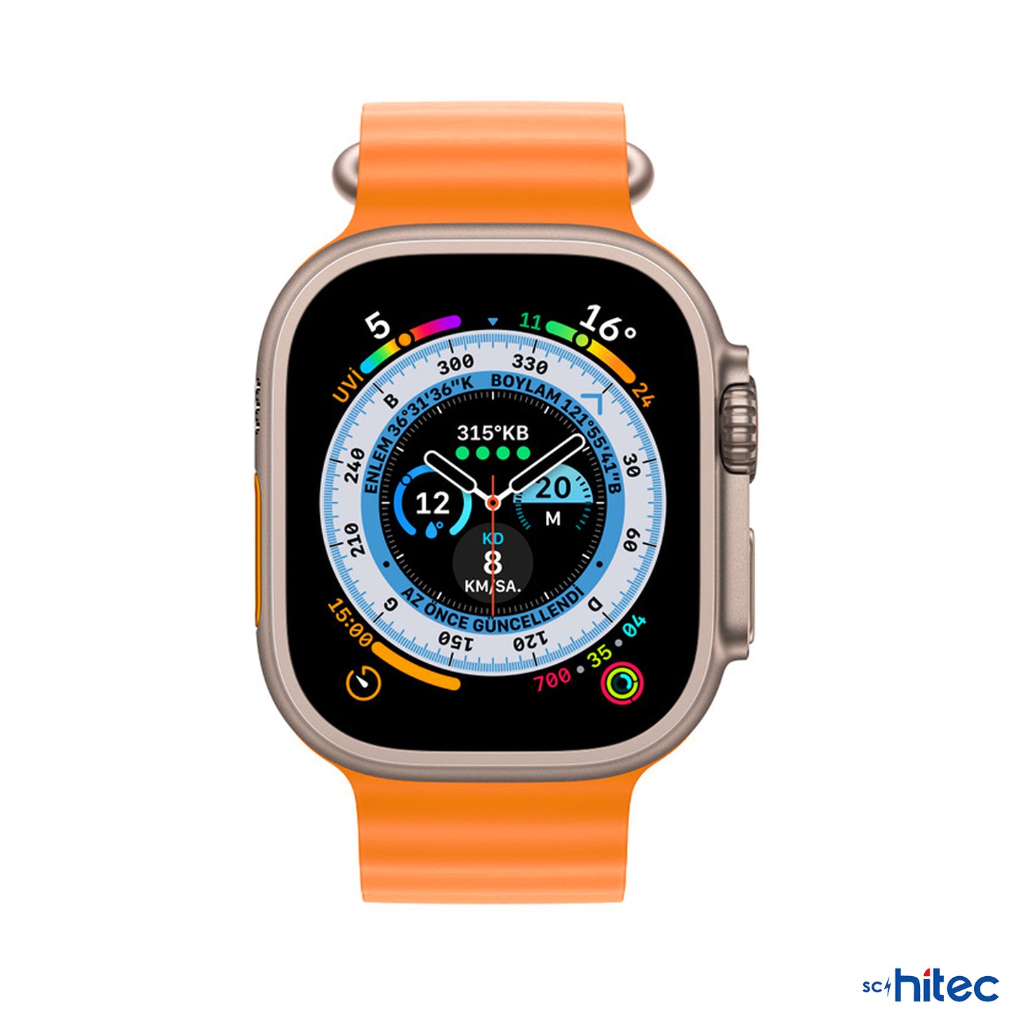 ScHitec Watch S8 Ultra Max 2024 Android İos Uyumlu Akıllı Saat Turuncu ScHitecWS8UltraMaxT