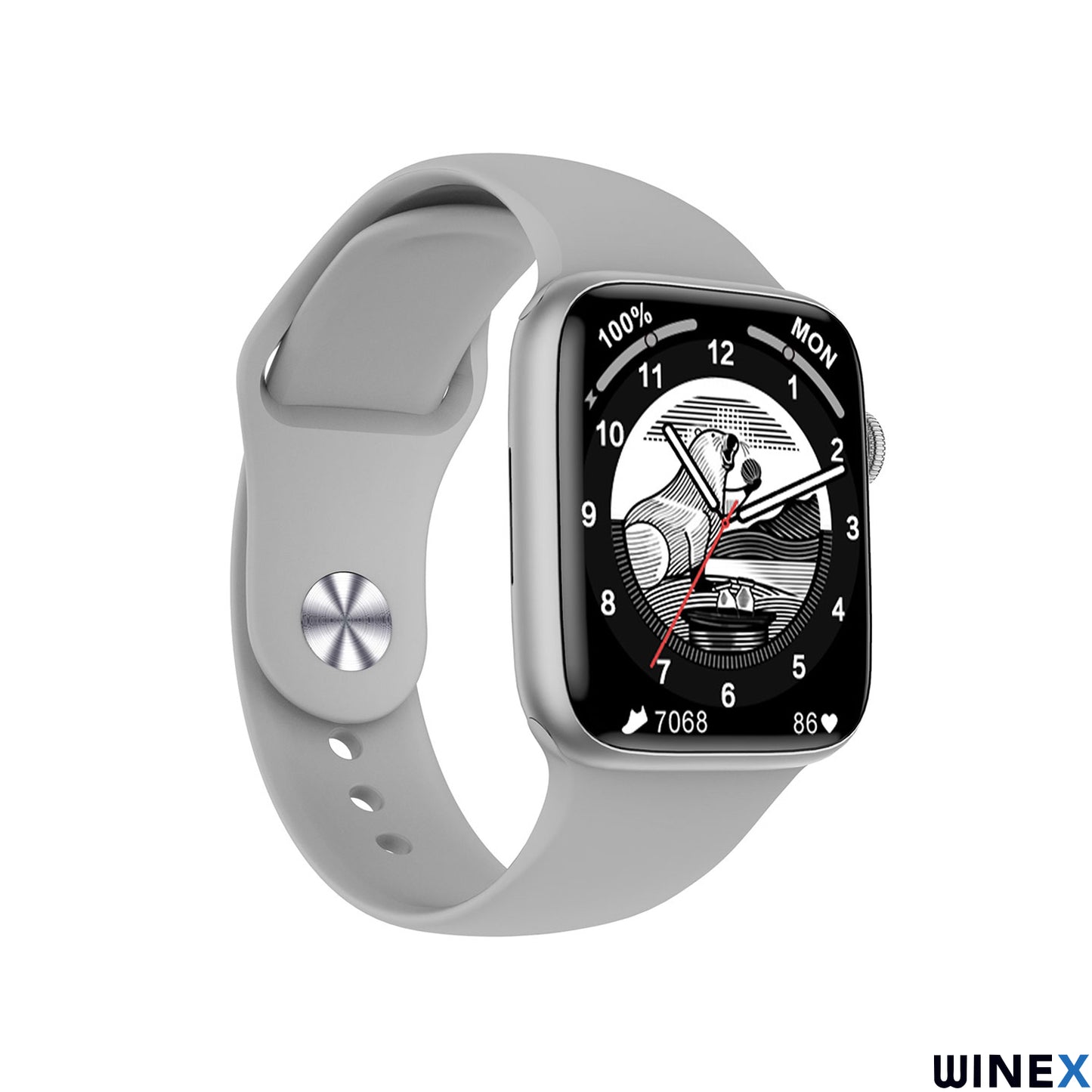 Winex 2023 Watch 7 Series FullSecreen NO1 Android İos Uyumlu Akıllı Saat Gümüş WinexDTNO1G