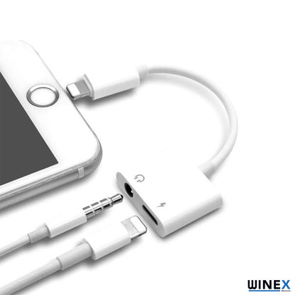 Winex 2in1 Lightning to 3.5mm+Lightning Şarj Adaptör Dönüştürücü WnxMH030