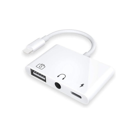 Winex 3in1 Lightning to 3.5mm Aux+UsbA OTG+Lightning Şarj Adaptör Dönüştürücü WNXGL117