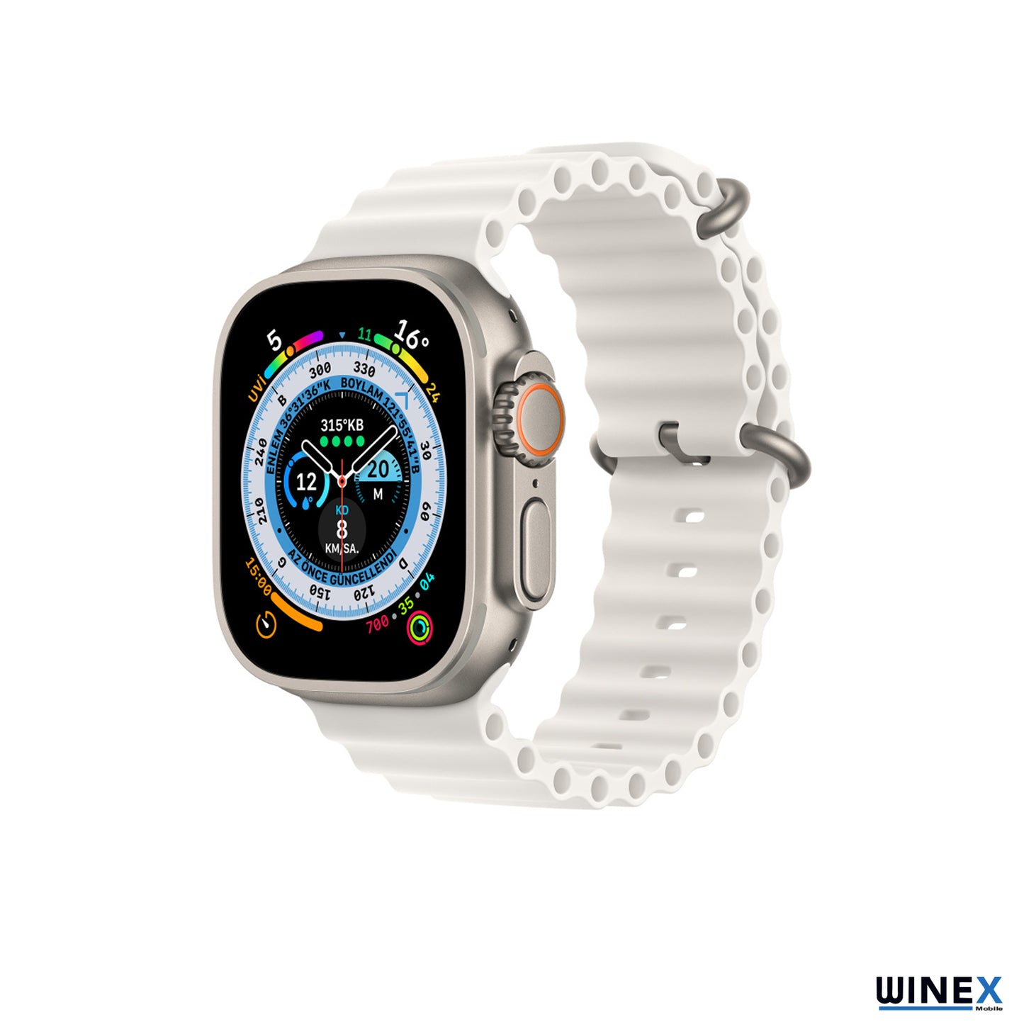 Winex 42-49mm Yeni Nesil Apple Uyumlu Akıllı Saat Kordonu Silikon Beyaz WnxKordonSilikonB