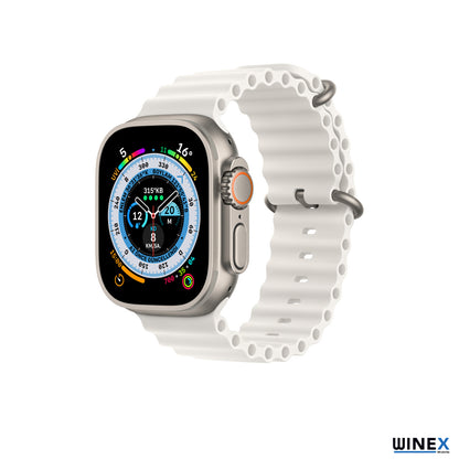 Winex 42-49mm Yeni Nesil Apple Uyumlu Akıllı Saat Kordonu Silikon Beyaz WnxKordonSilikonB