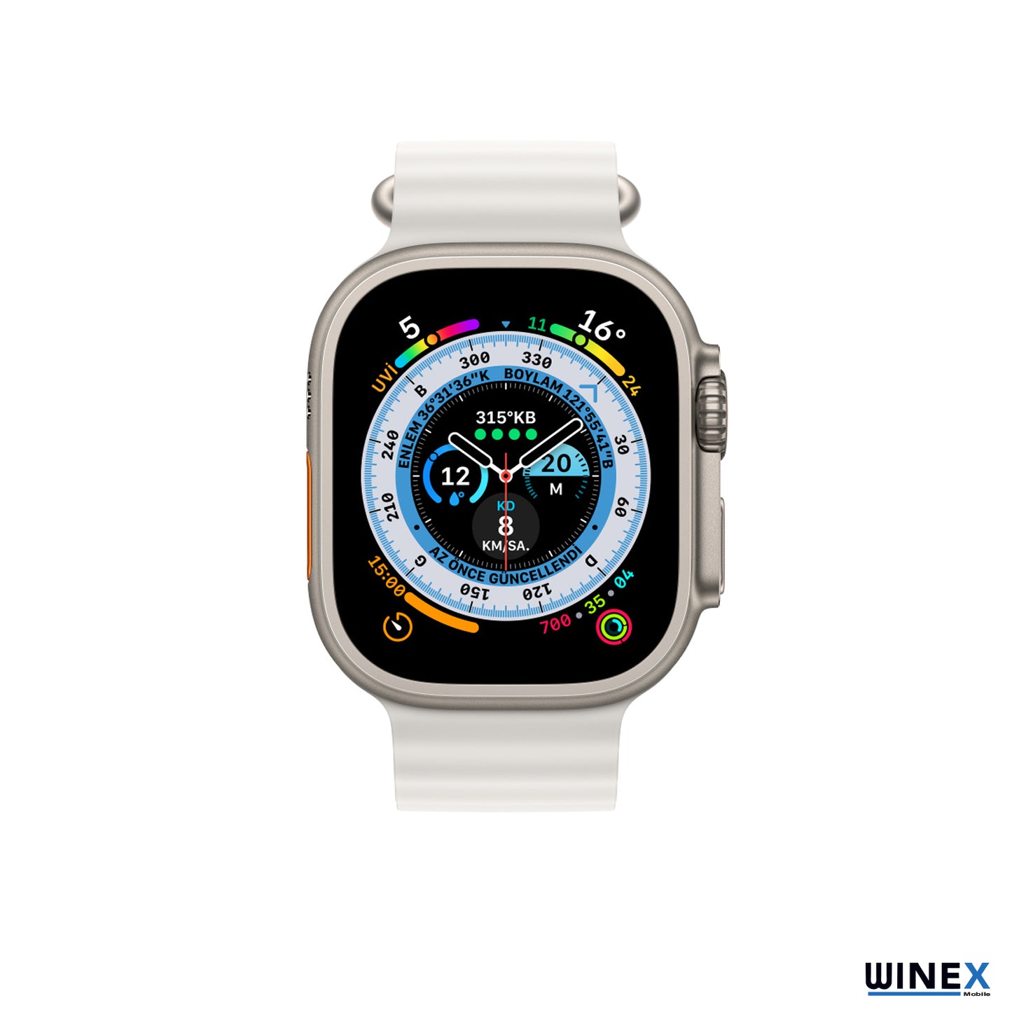 Winex 42-49mm Yeni Nesil Apple Uyumlu Akıllı Saat Kordonu Silikon Beyaz WnxKordonSilikonB