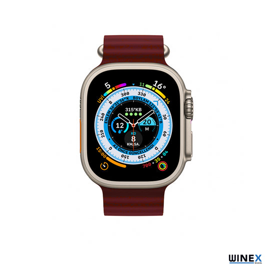 Winex 42-49mm Yeni Nesil Apple Uyumlu Akıllı Saat Kordonu Silikon Bordo WnxKordonSilikonBo