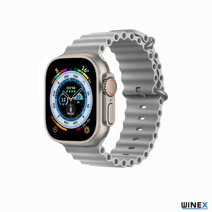 Winex 42-49mm Yeni Nesil Apple Uyumlu Akıllı Saat Kordonu Silikon Gri WnxKordonSilikonG