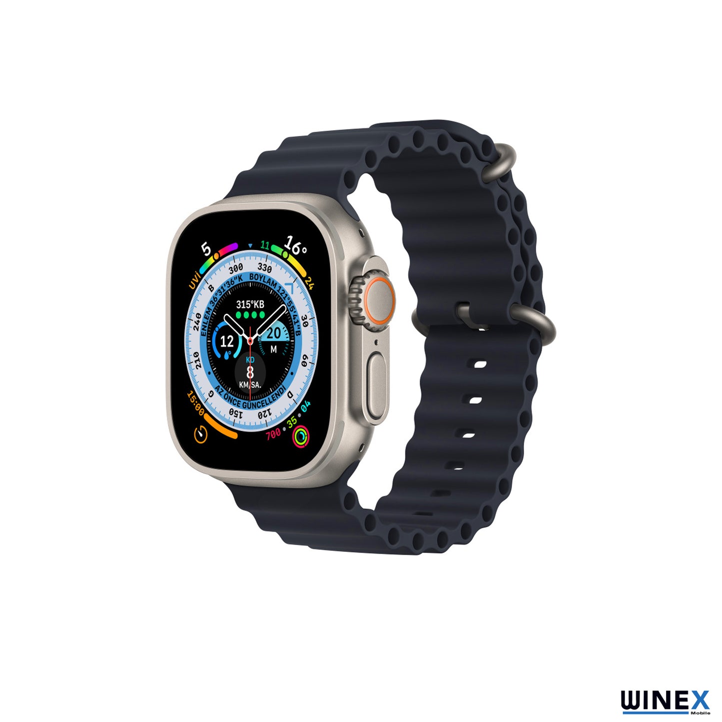 Winex 42-49mm Yeni Nesil Apple Uyumlu Akıllı Saat Kordonu Silikon Lacivert WnxKordonSilikonL