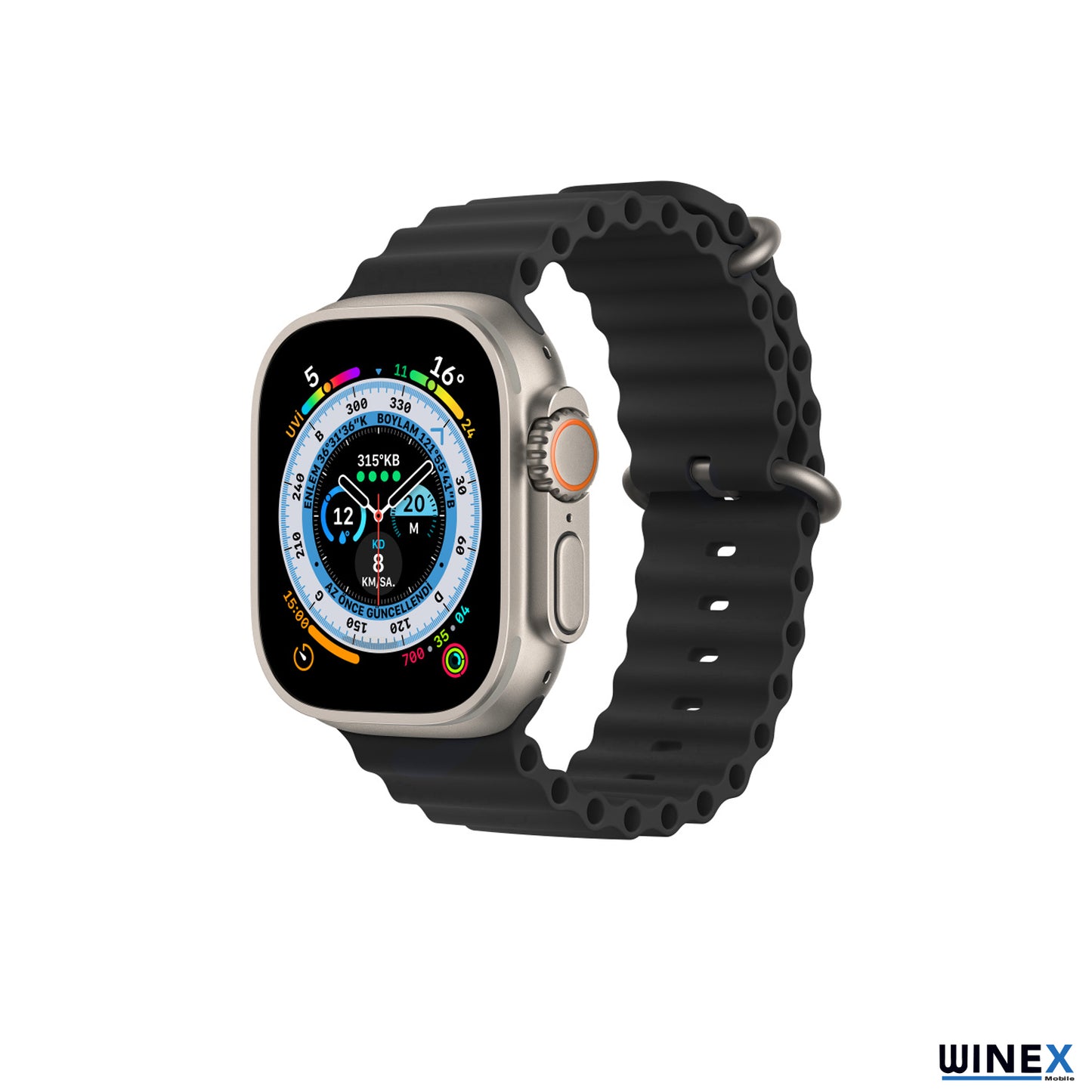 Winex 42-49mm Yeni Nesil Apple Uyumlu Akıllı Saat Kordonu Silikon Siyah WnxKordonSilikonS