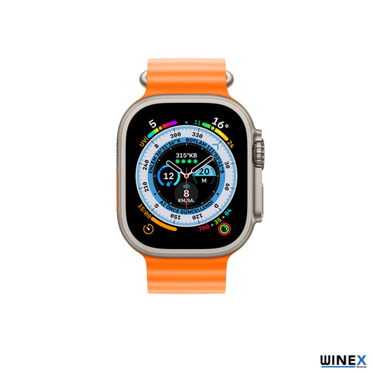 Winex 42-49mm Yeni Nesil Apple Uyumlu Akıllı Saat Kordonu Silikon Turuncu WnxKordonSilikonT