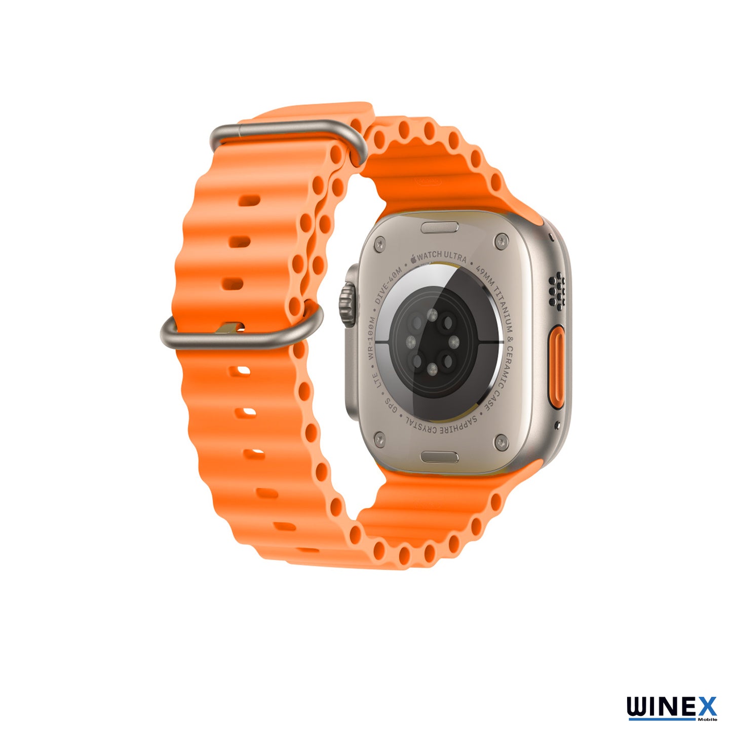 Winex 42-49mm Yeni Nesil Apple Uyumlu Akıllı Saat Kordonu Silikon Turuncu WnxKordonSilikonT