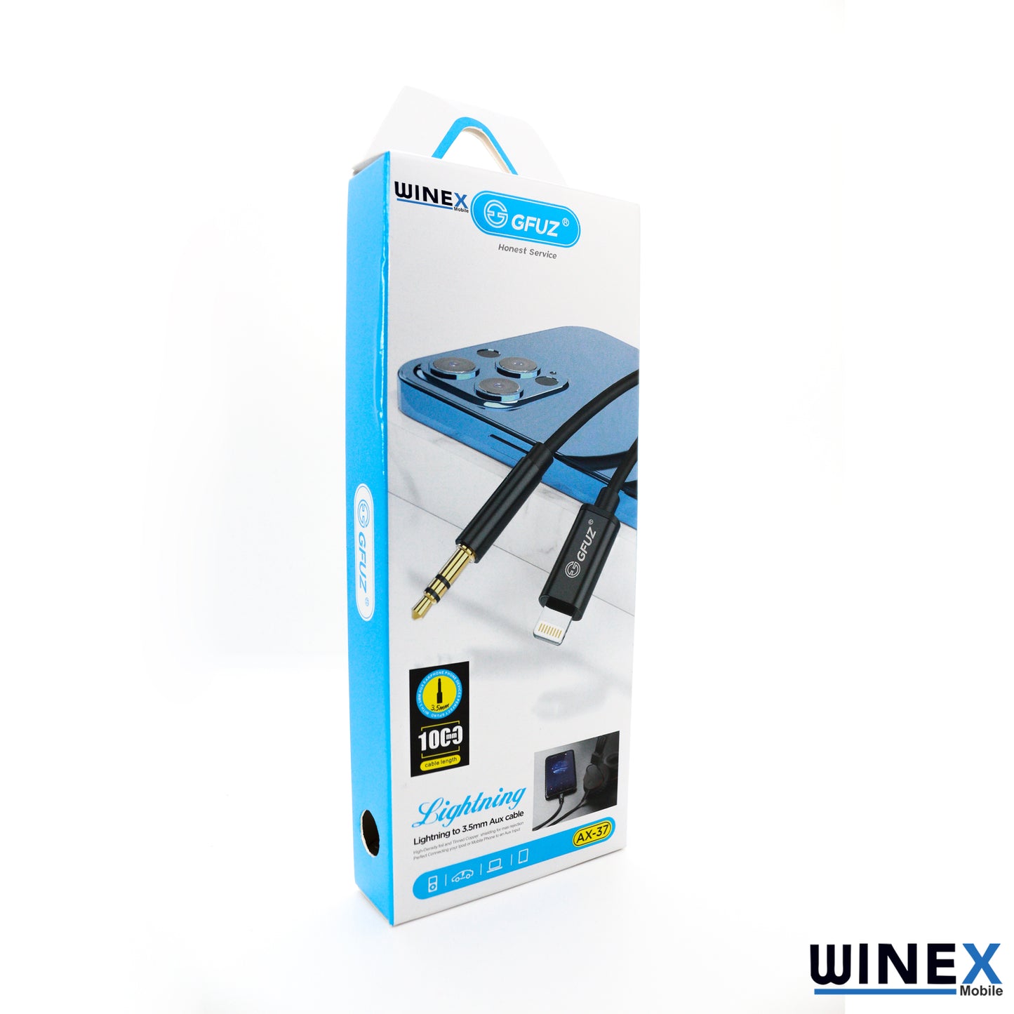 Winex AX37 Gfz Lightning to 3.5mm Aux Ses Kablosu Siyah WnxAx37