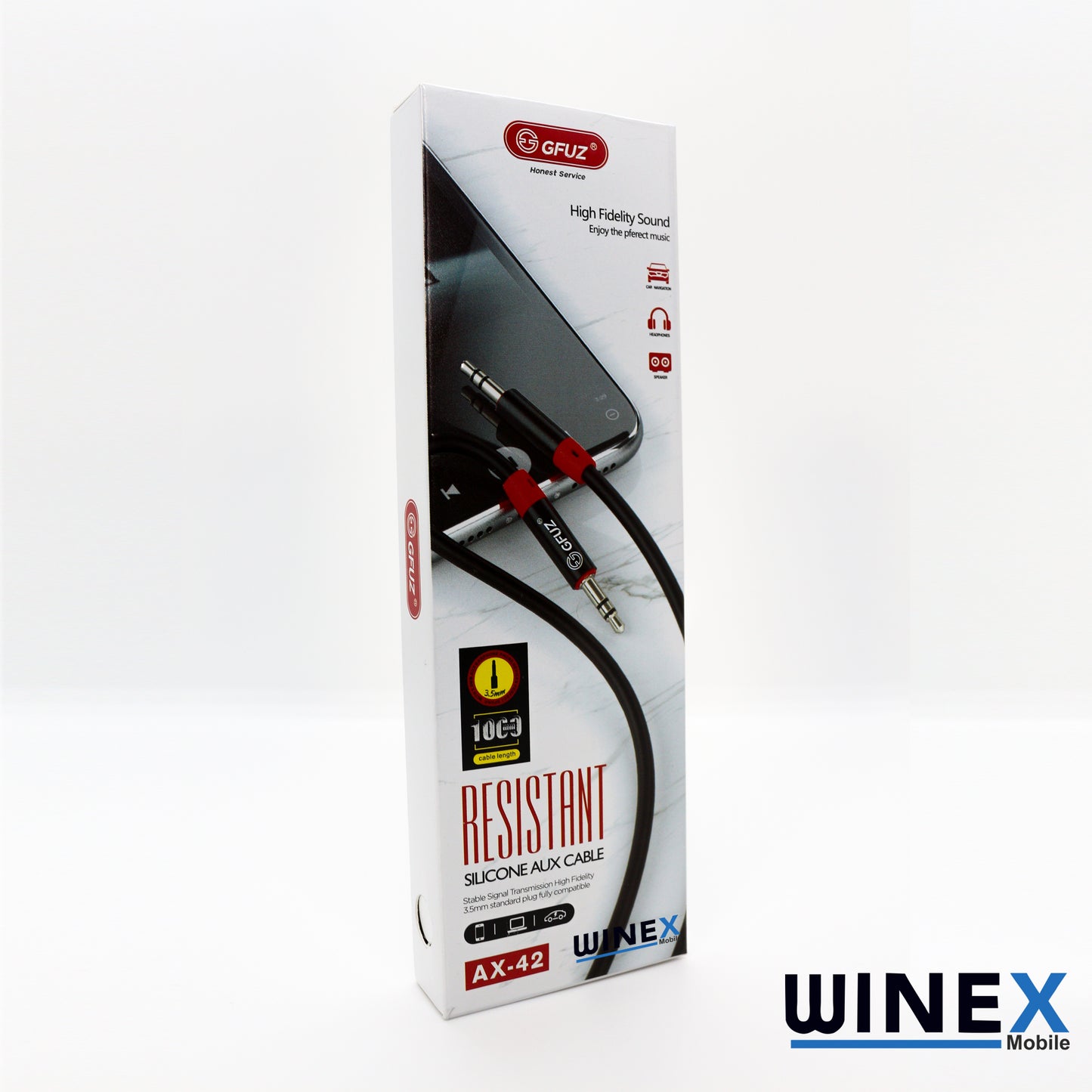 Winex AX42 Gfz 3.5mm Aux Kablo 1m Siyah WnxAX42S