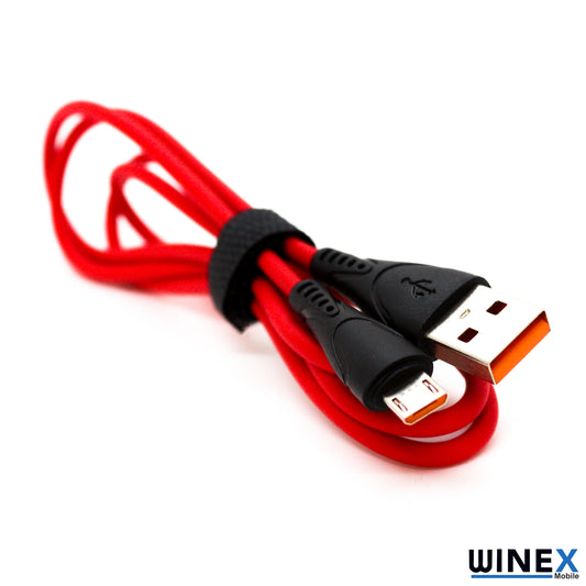 Winex CA30 USBA to Micro Hızlı Data ve Şarj Kablosu 2.4A Kırmızı WnxCA-30MK