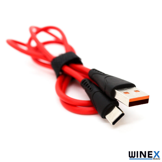 Winex CA30 USBA to Type-C Hızlı Data ve Şarj Kablosu 2.4A Kırmızı WnxCA-30TK