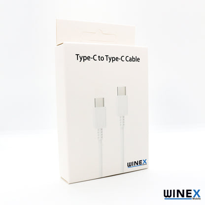 Winex DG970 Type-C to Type-C 25W Data ve Şarj Kablosu 1m Kutulu Beyaz WnxDG970BBEB