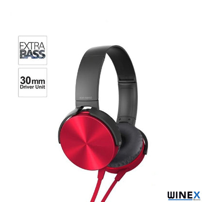 Winex HD Extra Bass Kablolu Mikrofonlu Kulaklık Kırmızı MDRXB450APLQ(K)