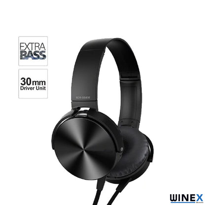 Winex HD Extra Bass Kablolu Mikrofonlu Kulaklık Siyah MDRXB450APLQ(S)