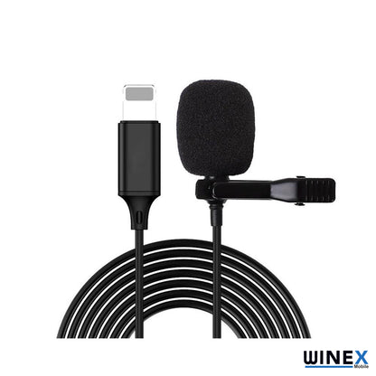 Winex İphone Lightning Port HD Yaka Mikrofonu Siyah WnxER09L