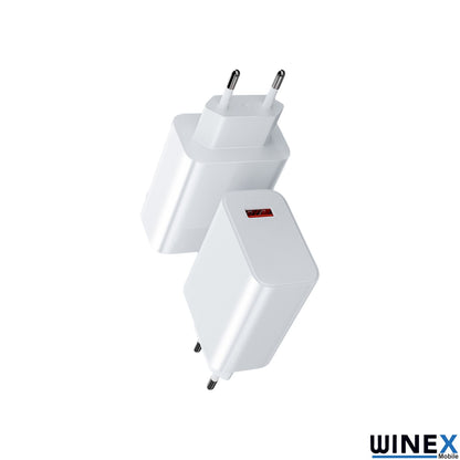 Winex Pro UsbA 67W UsbA to Micro 3m Kablolu Hızlı Şarj Aleti Set Wnx67WUsbAMicro3M