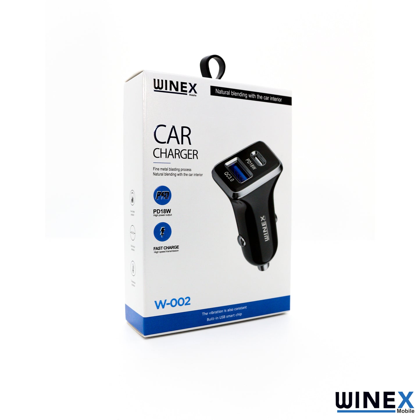 Winex UsbA PD18W Çift Çıkışlı 36W Araç Şarj Aleti Siyah W002 WnxW-002