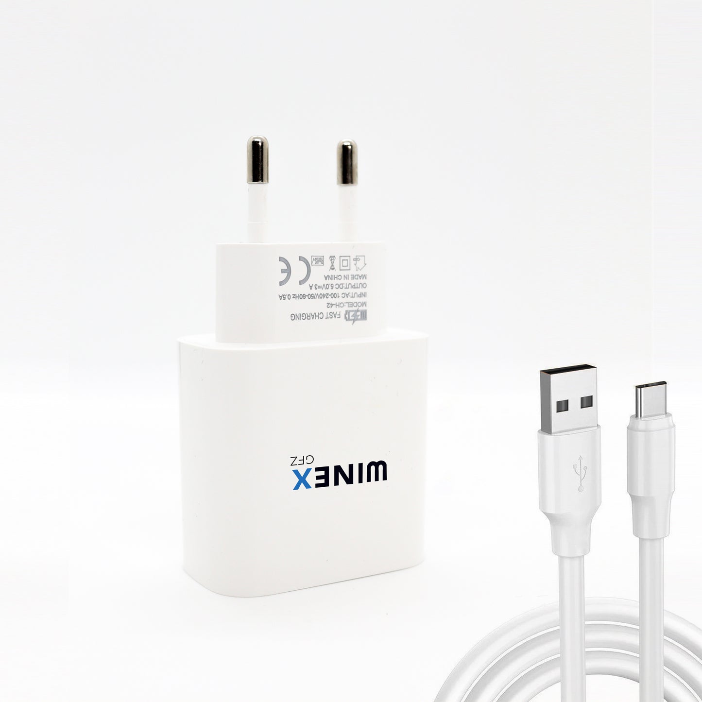 Winex UsbA to Type-C 18W Quick Charger 3.0 Ultra Hızlı Kablolu Ev Tipi Şarj Aleti WnxCH-42T