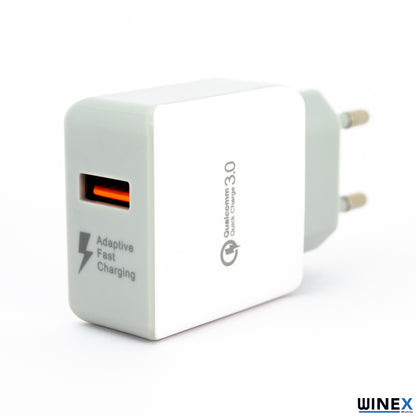 Winex X66 UsbA Quick Charger 3.0 UsbA to Micro Kablolu Hızlı Şarj Aleti Set WnxYkX66